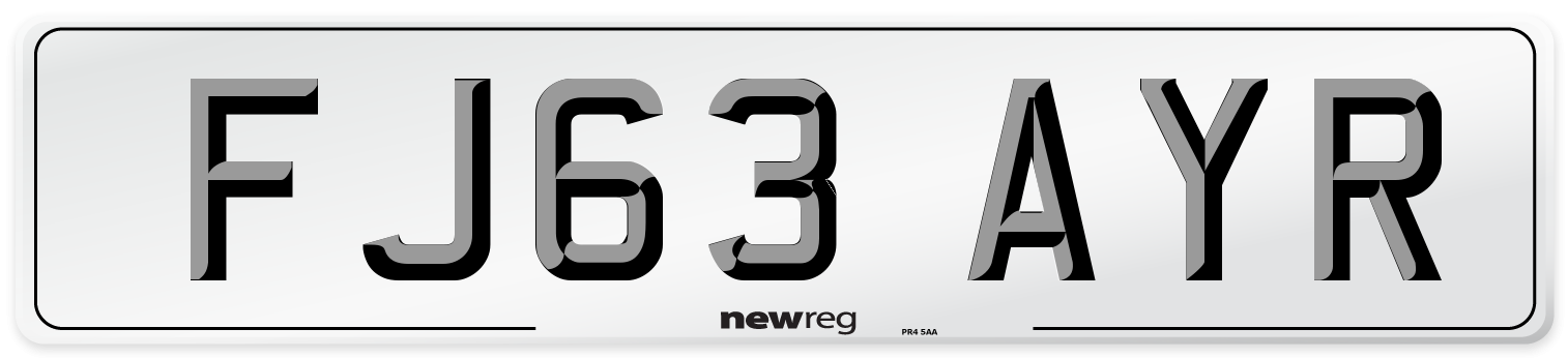 FJ63 AYR Number Plate from New Reg